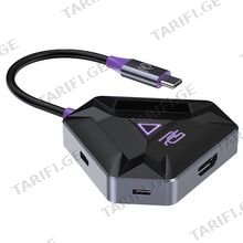 Proove Type-C-HUB Spectre (2xUSB3.0 + Type-C + PD100W + HDMI) dark gray ჰაბი