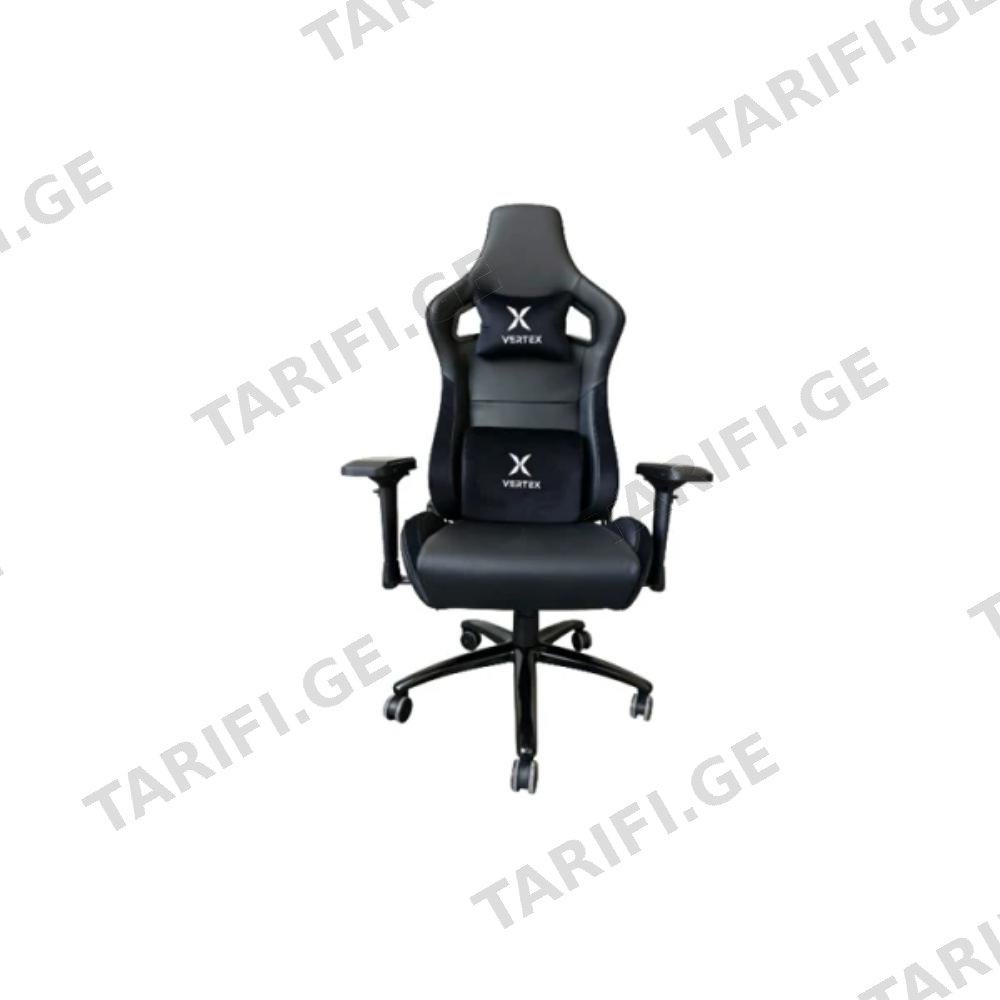 გეიმერული სავარძელი Vertex Predator Gaming Chair Black Car Leather