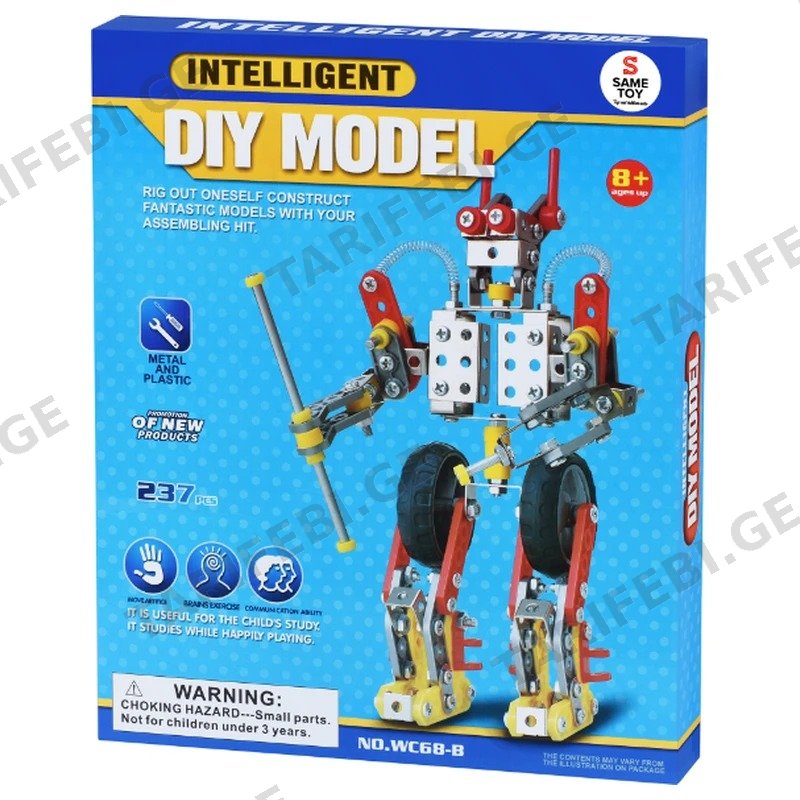 კონსტრუქტორი რობოტი ლითონის SAME TOY WC68BUT 128 დეტალი