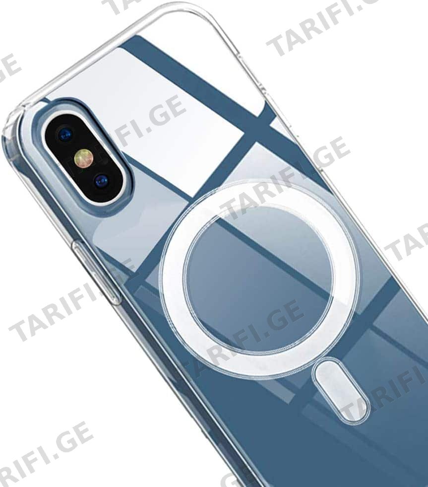 სილიკონის ქეისი Transparent Case with Magsafe iPhone XS Max