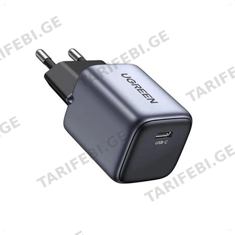 კედლის დამტენი UGREEN NEXODE MINI 20W 90664 TYPE-C ნაცრისფერი