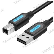 VENTION COQBL USB 2.0 A Male to B Male Cable with Ferrite Cores 10M Black PVC Type