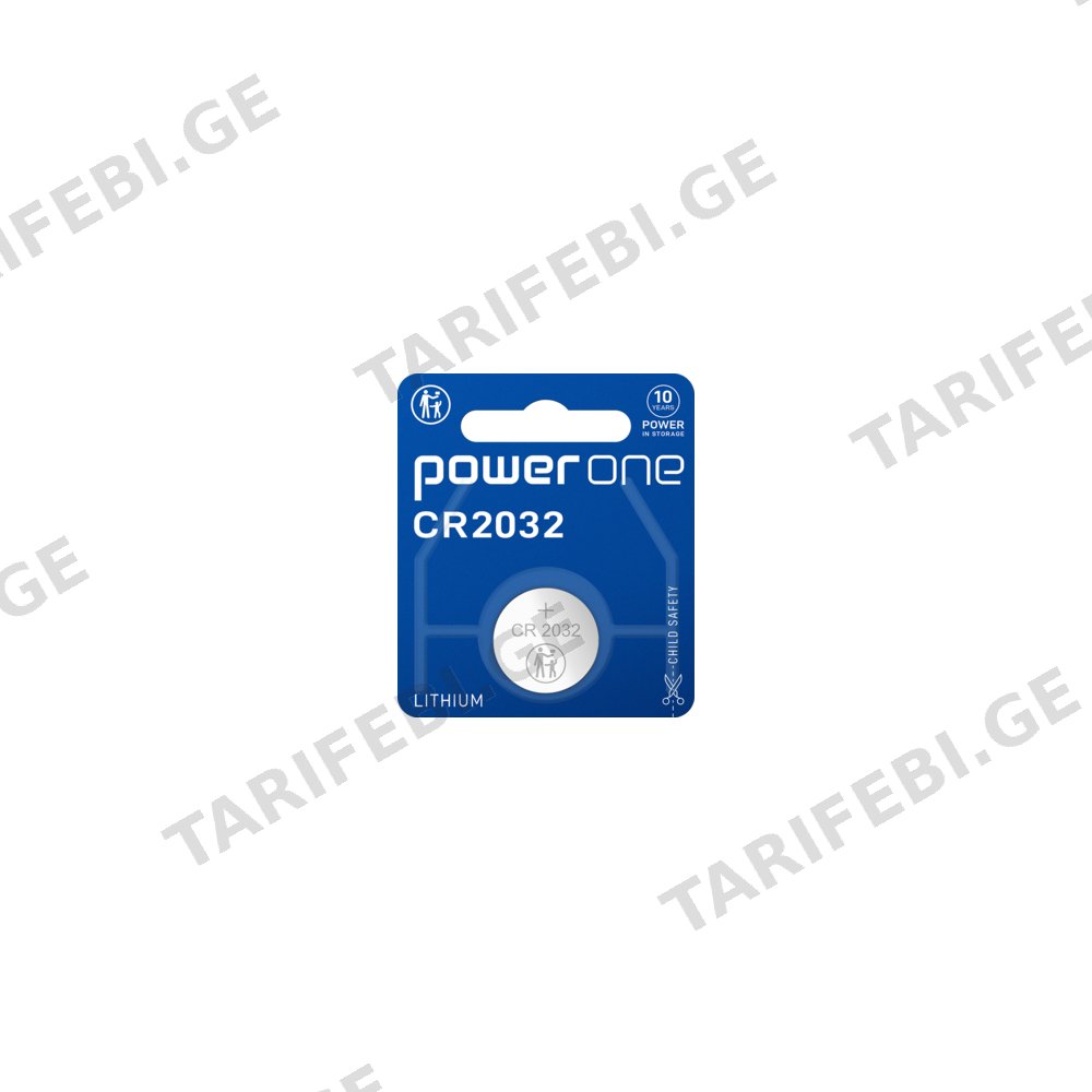 ელემენტი POWERONE CR2032 BLI 1 3V Lithium Coin