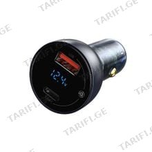 Baseus Particular Digital Display QC+PPS Dual Quick Charger Car Charger 65W CCKX-C0A Black დამტენი