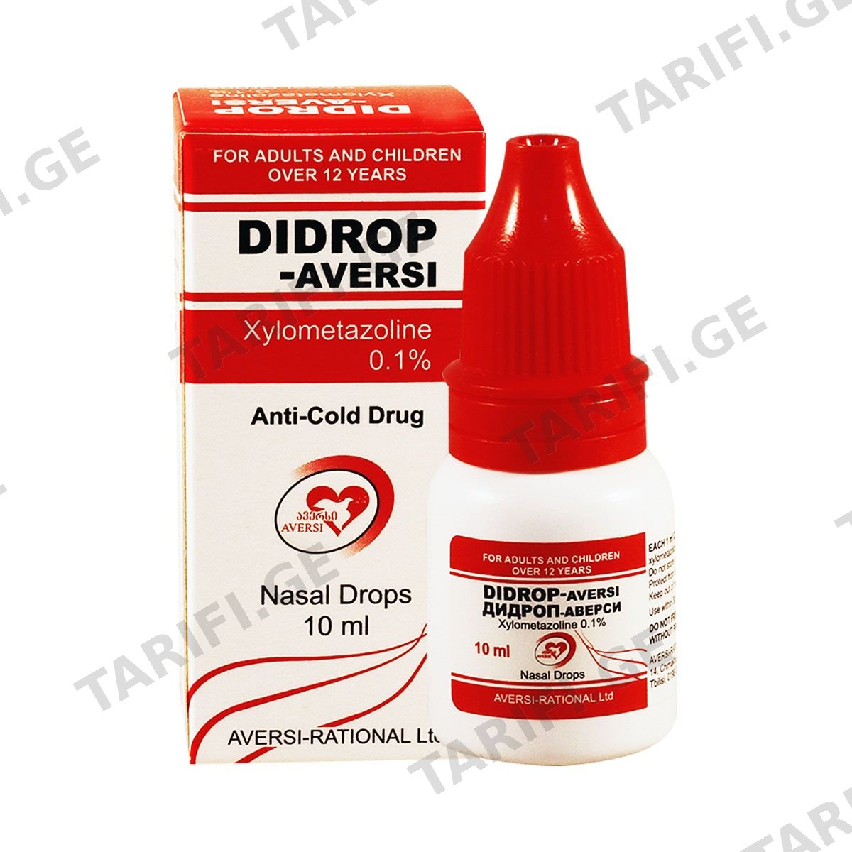 Didrop - დიდროფი 0.1% ცხვირის წვეთები 10მლ