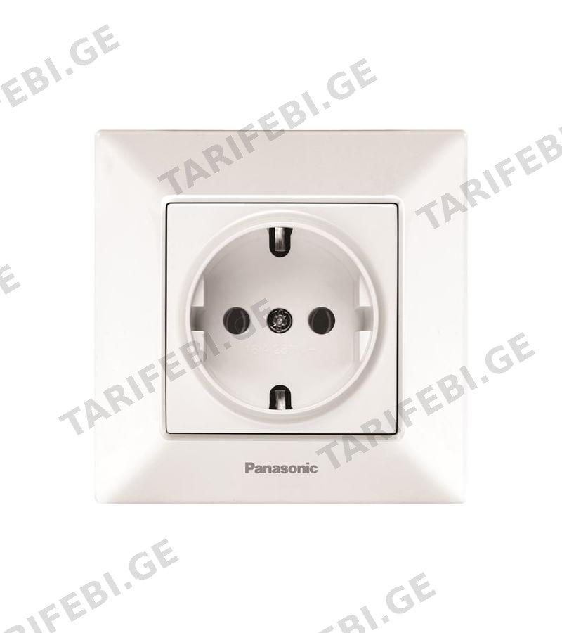 როზეტი PANASONIC ARKEDIA SLIM დამიწებით თეთრი