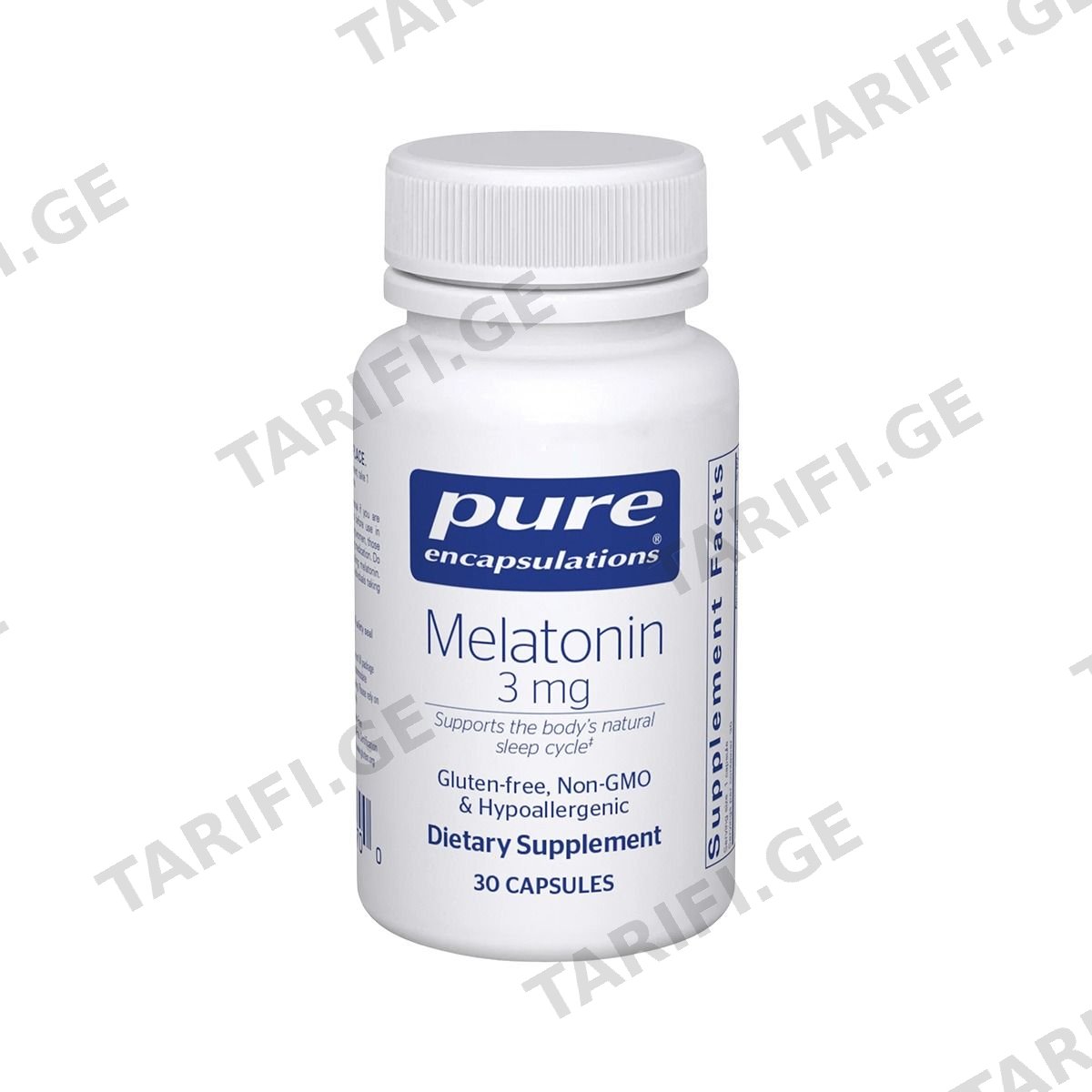 მელატონინი - Melatonin 3მგ 30 კაფსულა ფიური - Pure