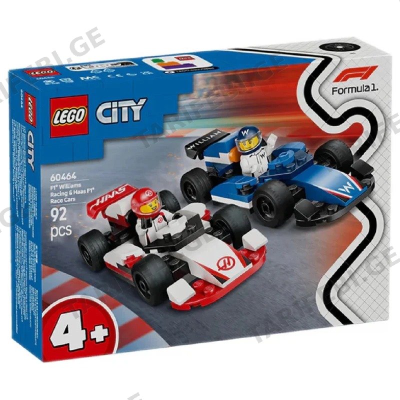 ასაწყობი კონსტრუქცია LEGO 60464 CITY, F1 სარბოლო მანქანები, 92 ნაწილი