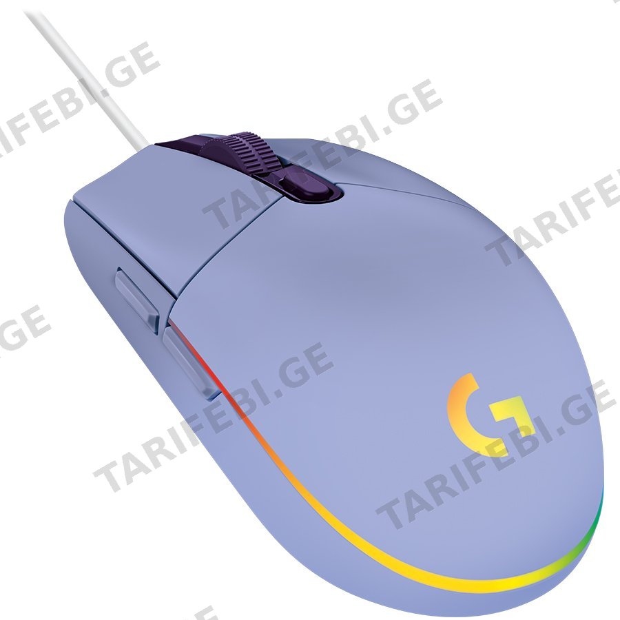 LOGITECH G203 LIGHTSYNC Corded Gaming Mouse - LILAC - USB