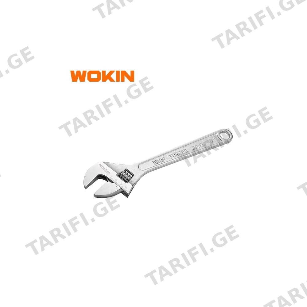 ქანჩის გასაღები Wokin 150010, 10", Adjustable Wrench, Silver