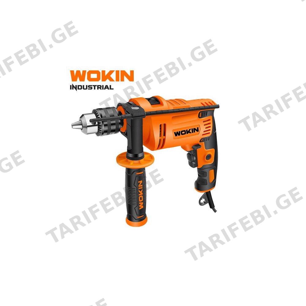ბურღი Wokin 784108, 850W, 3000Rpm, Hammer Drill, Black/Orange