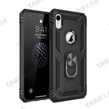 iPhone XR Sofia Ring Case სილიკონის ქეისი ბეჭდით - შავი