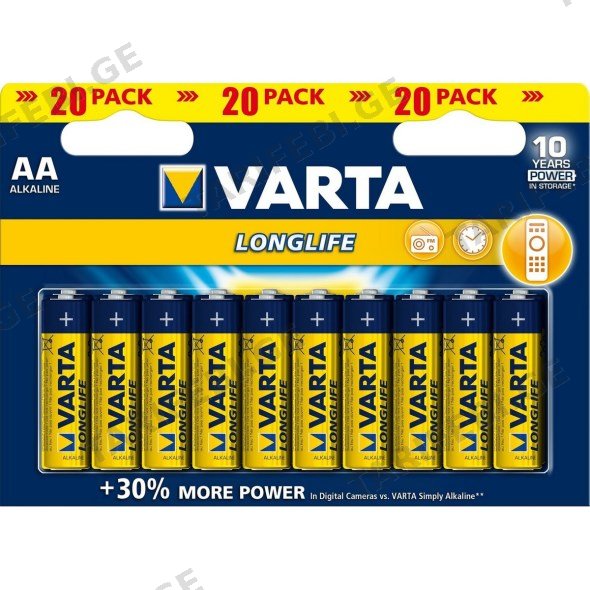 ელემენტი VARTA Alkaline AA LL 1.5 V 20 ც