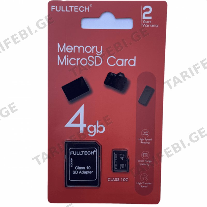 მეხსიერების ბარათი FULLTECH MICROSD CARD 4GB