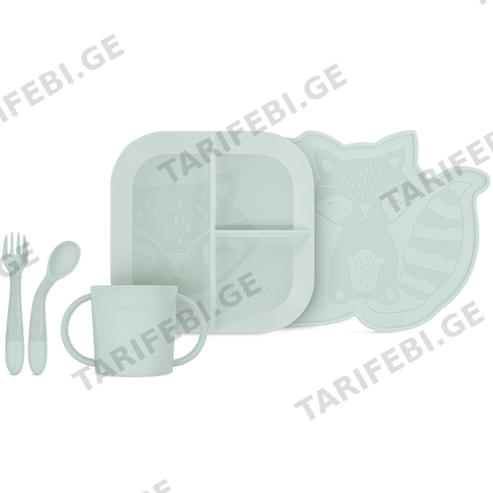 საბავშვო ჭურჭლის ნაკრები MINILAND MEAL SET BLW MINT