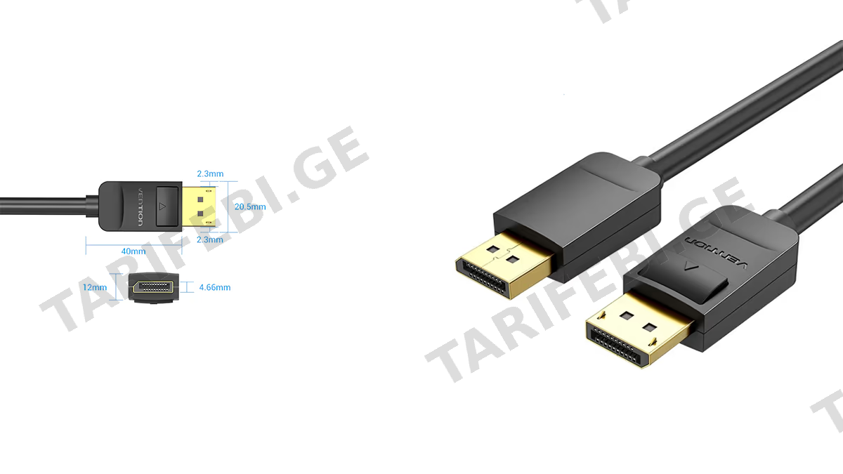 VENTION HACBI DISPLAY კაბელი DISPLAY TO DISPLAY 3მ. 4K (3305)