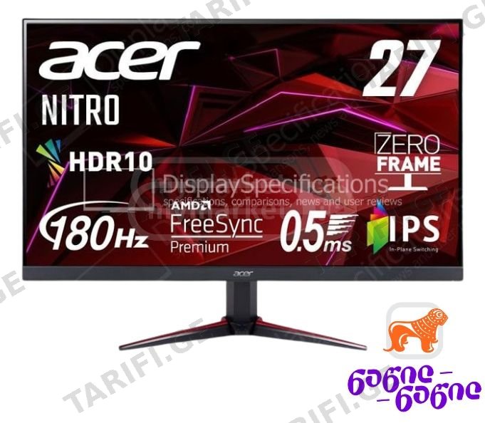 მონიტორი Acer Nitro VG270 M3 27" 180HZ 0.5Ms FHD IPS HDMI DP Black UM.HV0EE.303ბრენდი: Acerმოდელი: UM.HV0EE.303პროდუქტის ტიპი: მონიტორიეკრანის ზომა: 27"ჩვენების ტიპი: Full HDპანელის ტექნოლოგ