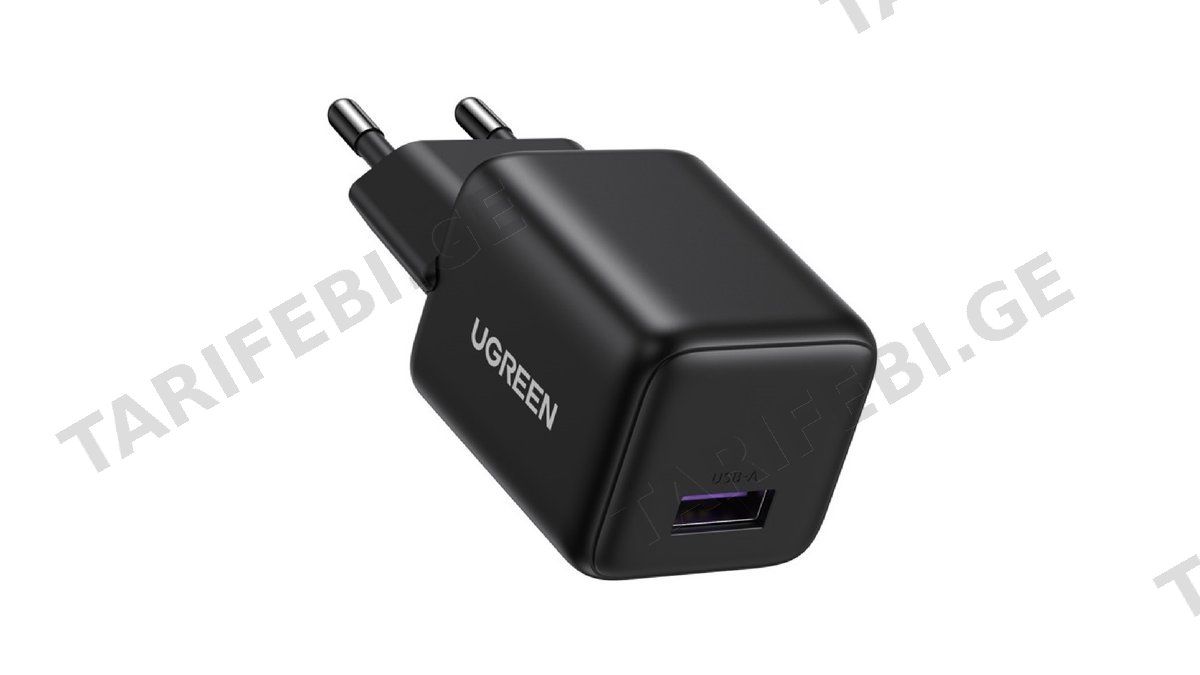 მობილურის დამტენი UGREEN X518 (75613), 18W, USB, GaN Fast Charger, Black