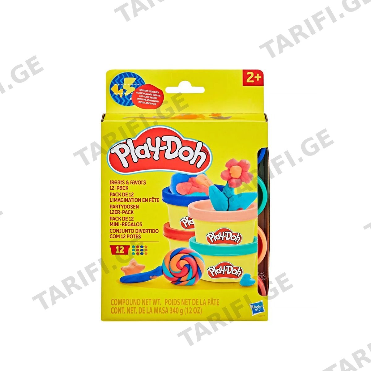 საძერწი ნაკრები სტიკერების ფურცლით 1×12 Treats And Favors Play-Doh Hasbro-417536