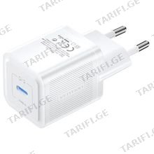 VENTION FEPW0-EU 1-Port USB-C GaN Charger (20W) EU-Plug White