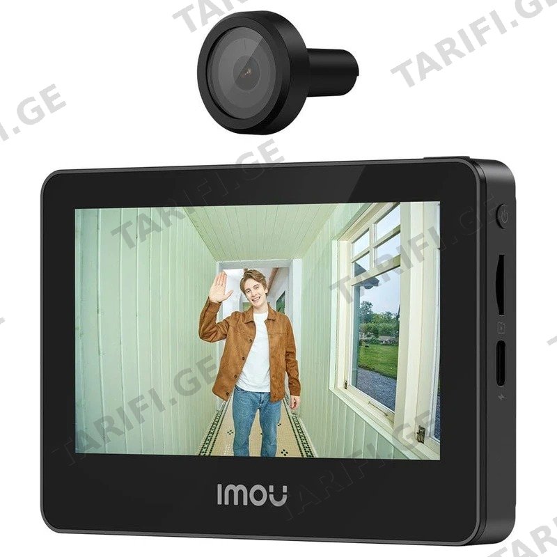 ჭკვიანი კარის ვიდეო ზარი IMOU VD1-5M0S 5MP 4.3" ეკრანით, შავი