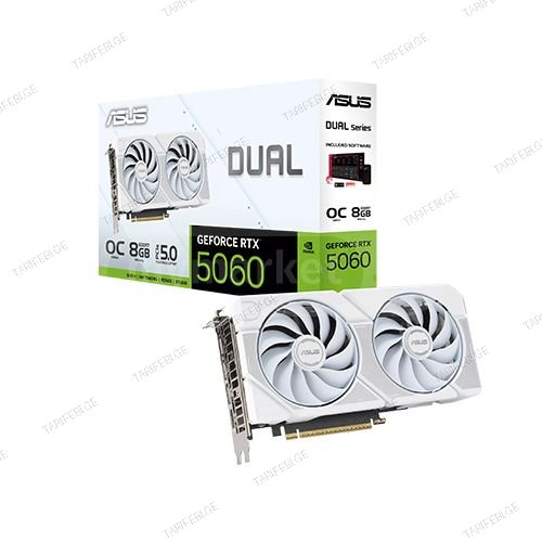 ვიდეობარათი - Asus RTX 5060 8 GB Dual Oc White