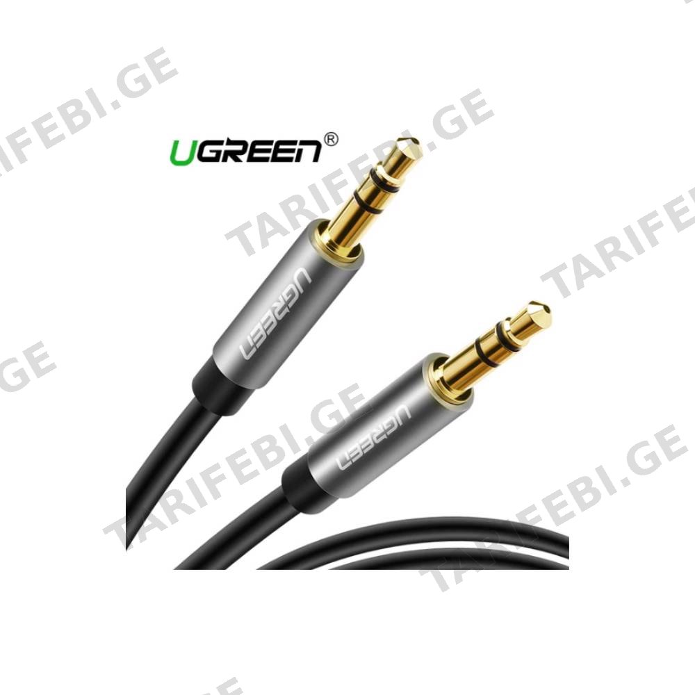აუდიო კაბელი UGREEN AV119 (10732), 3.5mm Male to 3.5mm Male Cable, 0.5m, Black