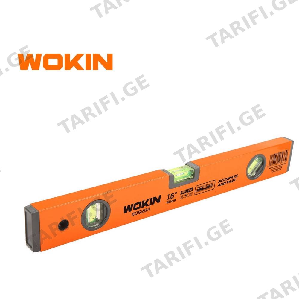 თარაზო Wokin 505204, 40cm, 16\", Spirit Level, Orange