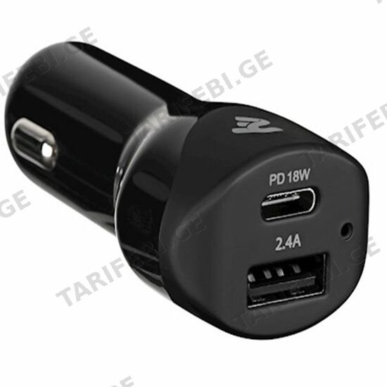 მანქანის დამტენი 2E CAR CHARGER DUAL USB (30W) TYPE-C PD, USB 2.4A, BLACK