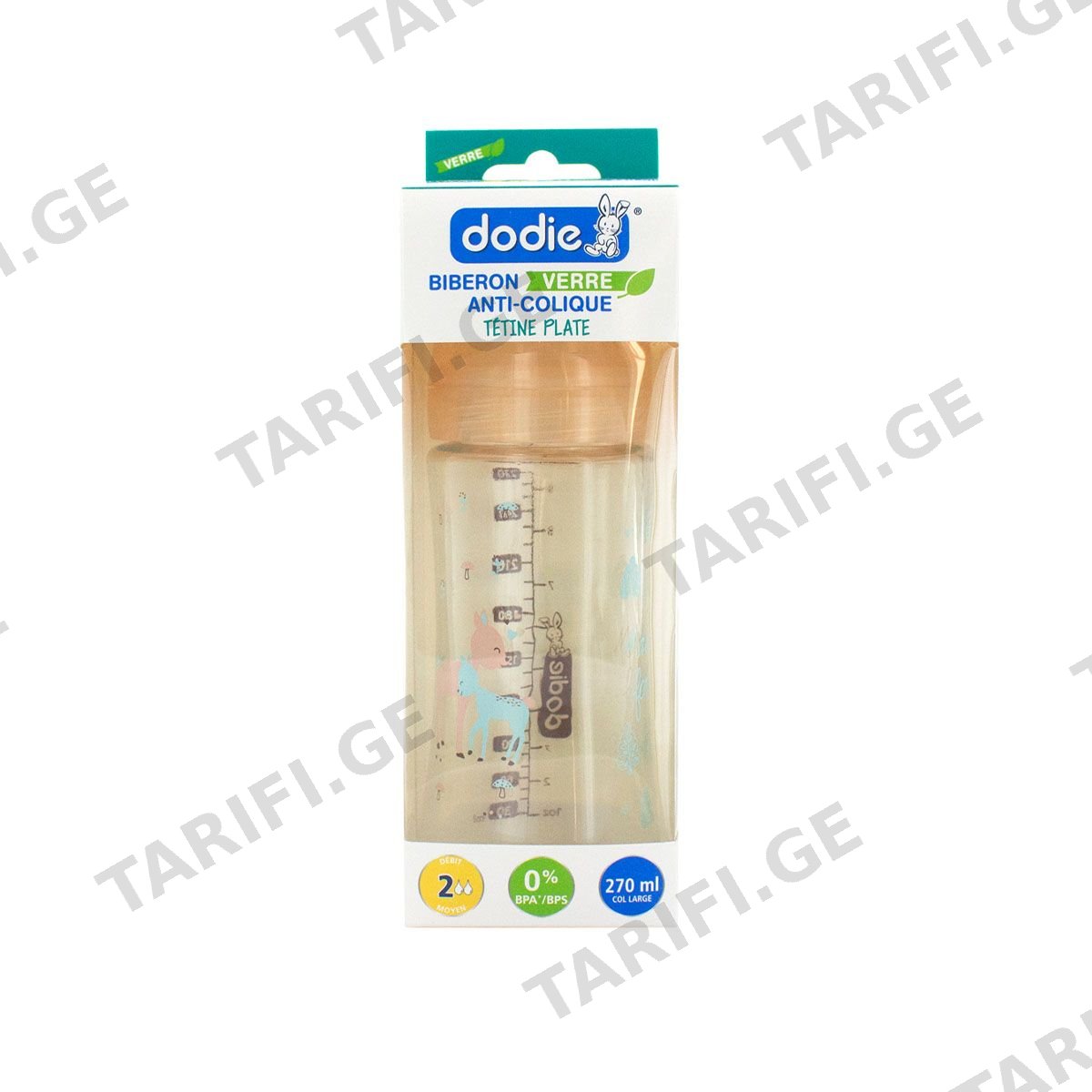 შუშის ბოთლი AC 0-6 თვე 270მლ N2 2618 დოძიე - DODIE