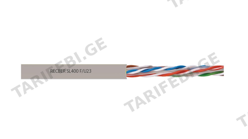 ქსელის კაბელი CAT 6 U/UTP HFFR 23 AWG GREY RAL7001
