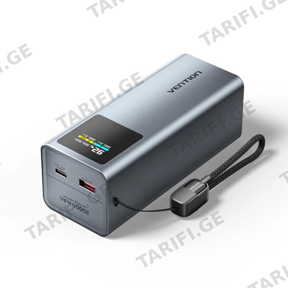 პოტრატული დამტენი Vention FKCH0 20.000mAh Power Bank 100W Gray