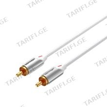 VENTION BCRIF Cotton Braided RCA Male to Male Audio Cable 1M Silver Aluminum Alloy Type აუდიო კაბელი