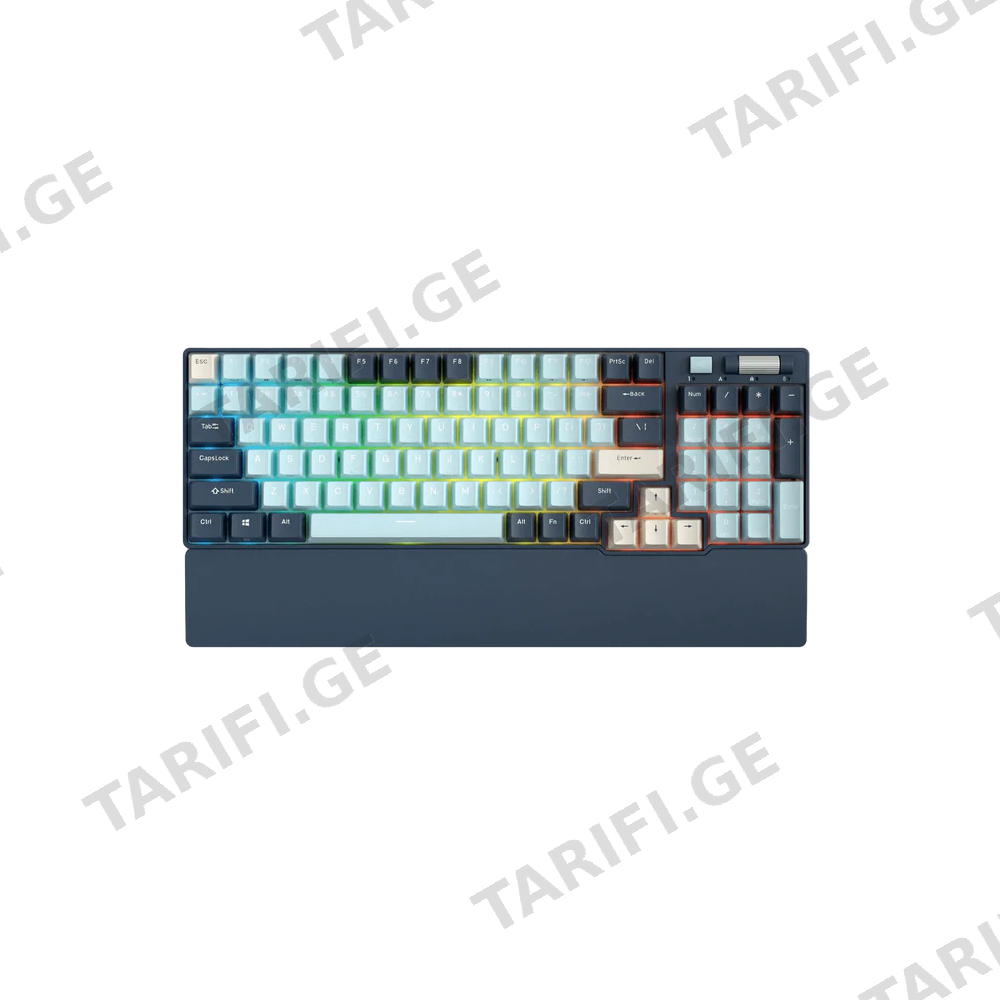 კლავიატურა Royal Kludge RK96 Mechanical Keyboard, Red switch, Hot Swappable, Wireless, USB Type-C, 2.4 GHz, Bluetooth, Forest Blue