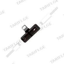 spliter Lightning to charge lightning ყურსასმენის გადამყვანი + დამტენი (0016)