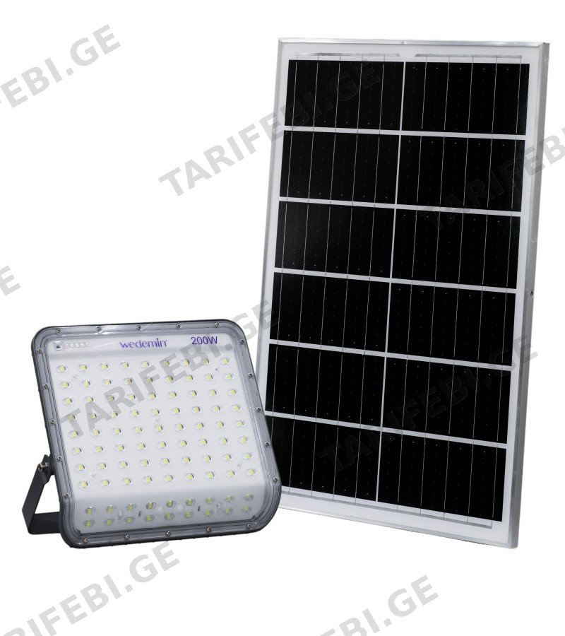 პროჟექტორი მზის ენერგიაზე 200W WD-58#-200W 6500K