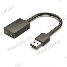 VENTION CDYB0 2-port USB External Sound Card 0.15M Black
