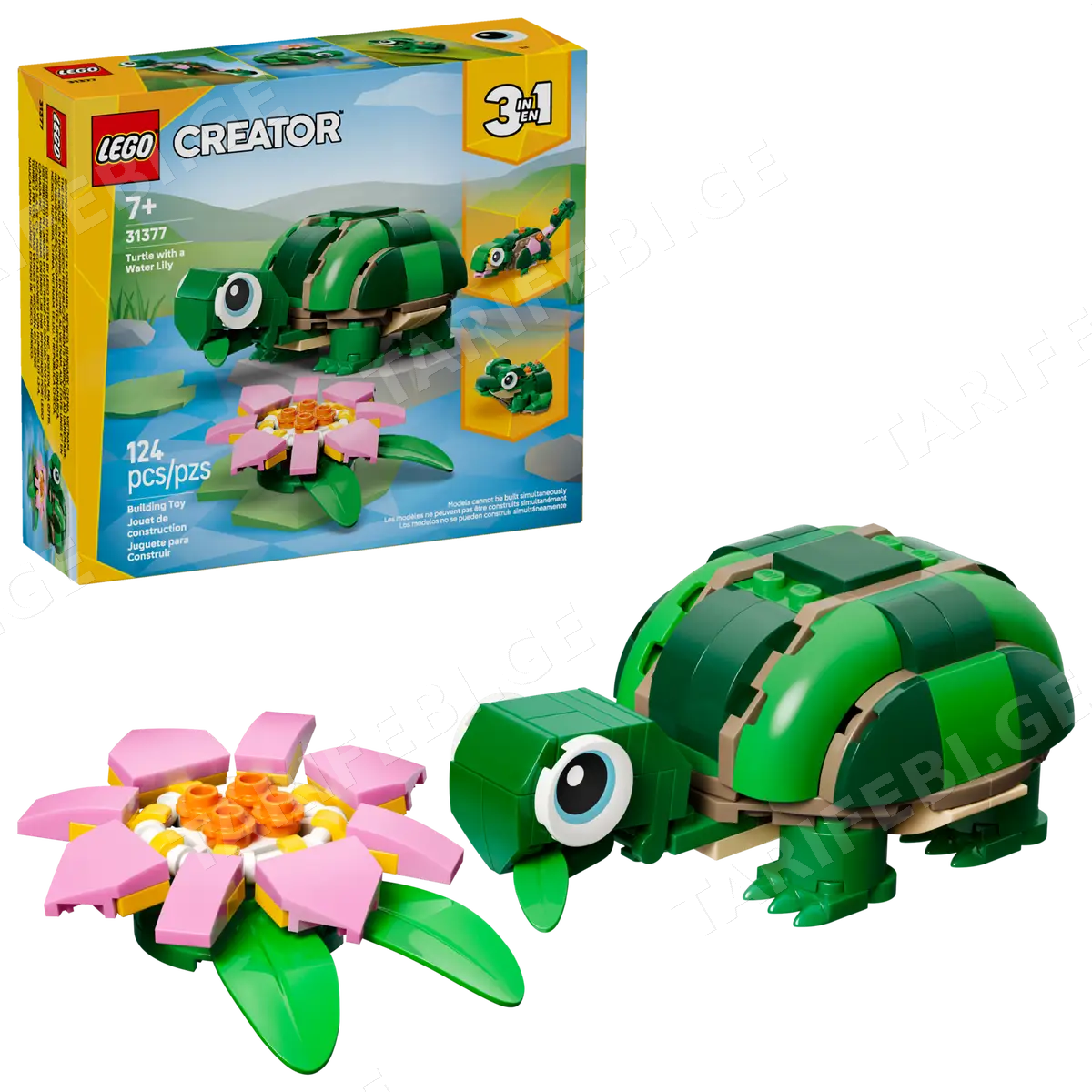 ასაწყობი კონსტრუქცია TURTLE WITH A WATER LILY FLOWER 31377 | CREATOR 3-IN-1