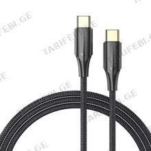 VENTION TAUBI Nylon Braided USB 2.0 C Male to C Male 3A Cable 3M Black LED Type