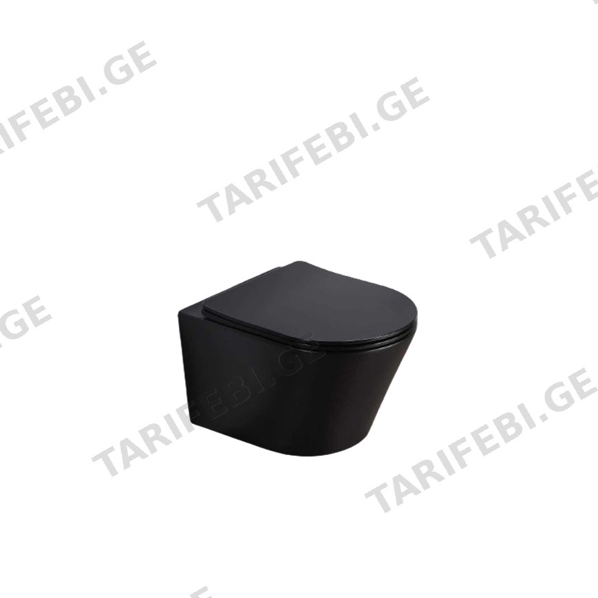 დასაკიდი უნიტაზი Pate B2330MB Rimless Matt შავი