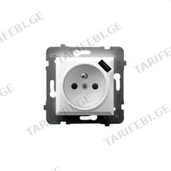 როზეტი OSPEL 1 16A USB დამიწებით