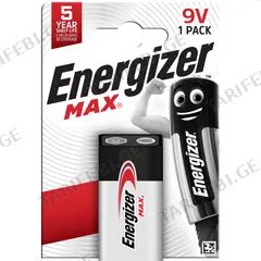 ელემენტი Energizer Max 9V ტუტე 1 ცალი