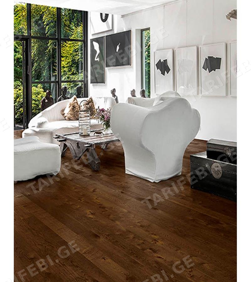 პარკეტის ფილა OAK LODOS LACQUERED LOC 3S 3 შრიანი Дуб 14*188*2266მმ მწარ. KARELIA