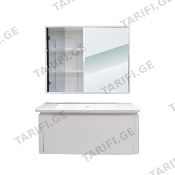 აბაზანის ავეჯის კომპლექტი (PVC; C-1000x500x400mm; LED M-950x130x750mm) (1588-100)