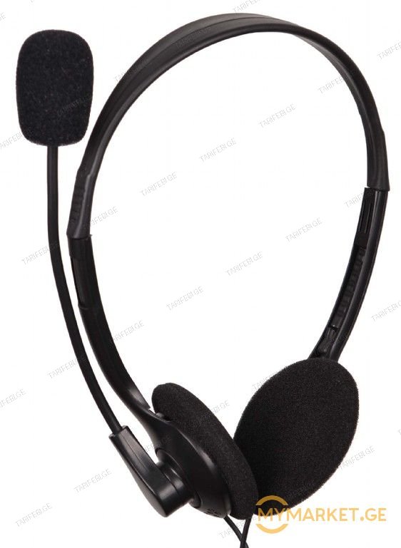 MHS-123 (Stereo headset with volume control, black color)