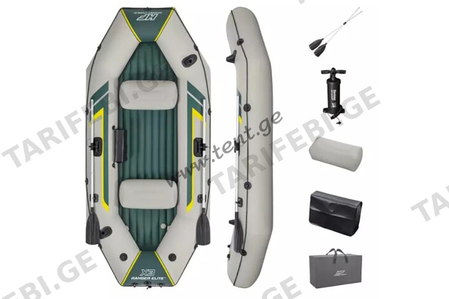 გასაბერი ნავი Bestway ranger elite x3 raft set 3 ადგილიანი