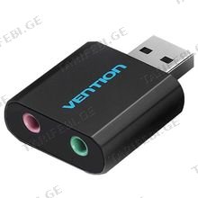 VENTION VAB-S17-B USB External Sound Card Black Metal Type