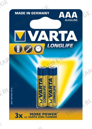 ელემენტი  VARTA Alkaline Long Life AAA 1.5 V 2 ც