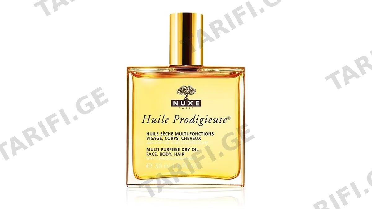 ნუქსი ზეთი 9761 Huile Prodigieuse მშრალი მრავალფუნქციური, ყველა ტიპის კანი/თმა 50მლ *