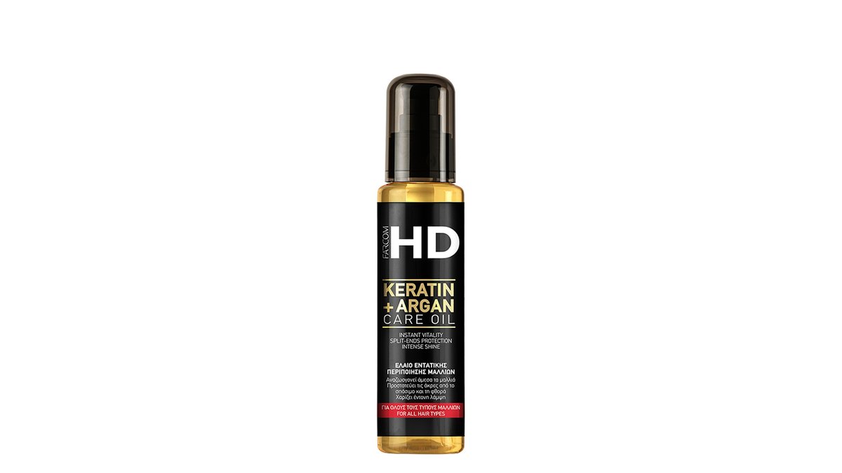 ეიჩ დი თმის ზეთი 1213 KERATIN & ARGAN 100მლ *